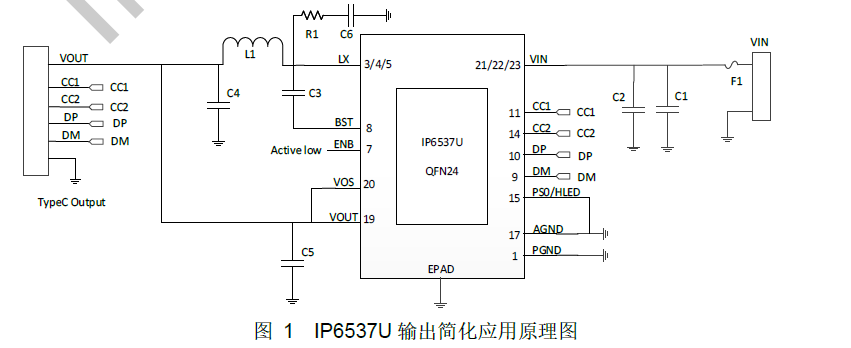 英集芯IP6537U集成多种快充45W输出协议降压ic芯片SOC