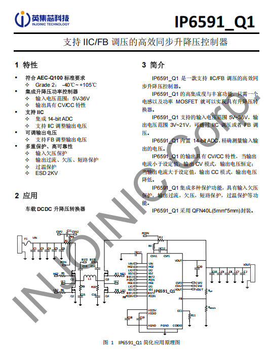 英集芯车规级芯片IP6591_Q1搭配IP2727_Q1,USB Type-C PD充电方案
